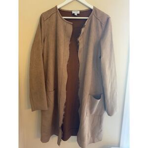 Gorgeous Carmen Marc Valvo long jacket, camel colored; small